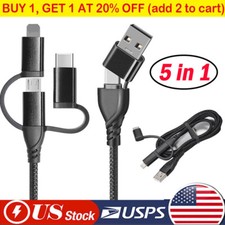 5 in 1 Fast USB Charging Cable Universal Multi Function Cell Phone Charger Cord