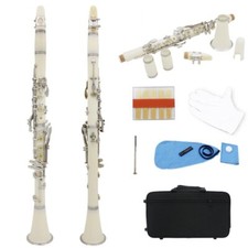17-key Clarinet ABS Nickel-plated Buttons Double-barrel Excellent White Clarinet