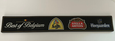 New Best of Belgium Drip Mat Barware Leffe Stella Hoegaarden Beer  24'' x 3.5''