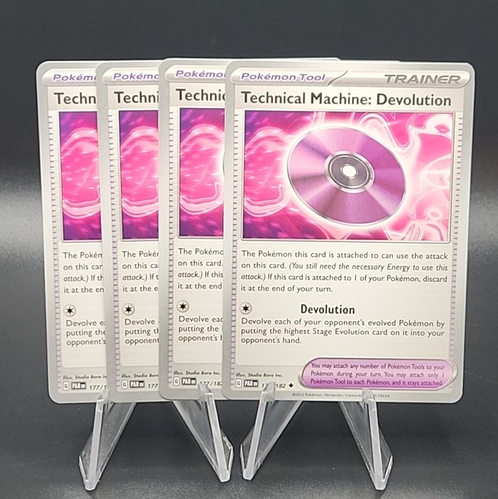 4x Technical Machine Devolution 177/182 Scarlet Paradox Rift Pokemon Playset