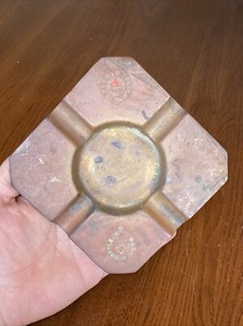 Vintage Bass In A Bottle Solid Copper Ashtray Made In England Beer Advertising