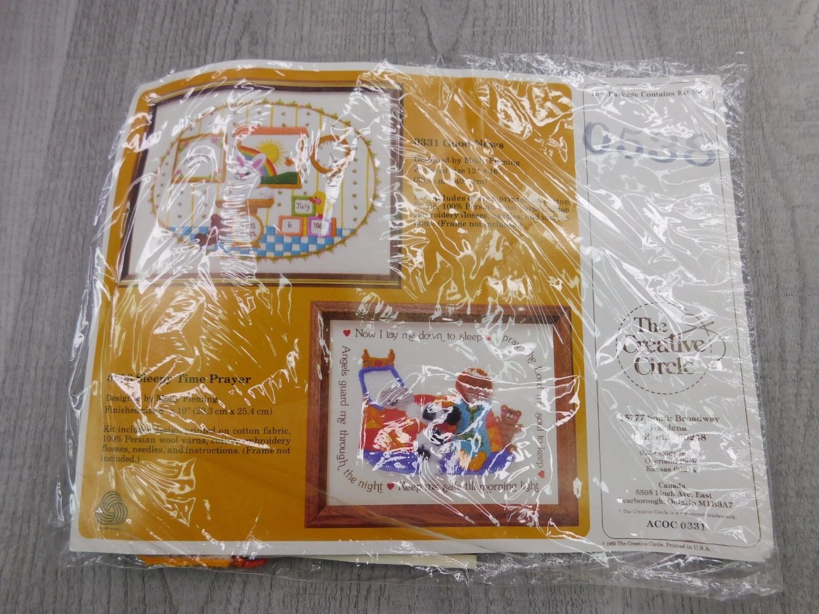 The Creative Circle Needlepoint #0538 Sleepy Time Prayer Embroidery Craft Art