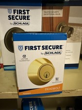 First Secure Deadbolt Bright Brass