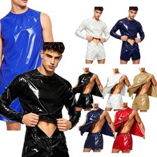US Men Bucklable Waist Sauna Incontinence Bodysuit Diaper Coveralls Reusable