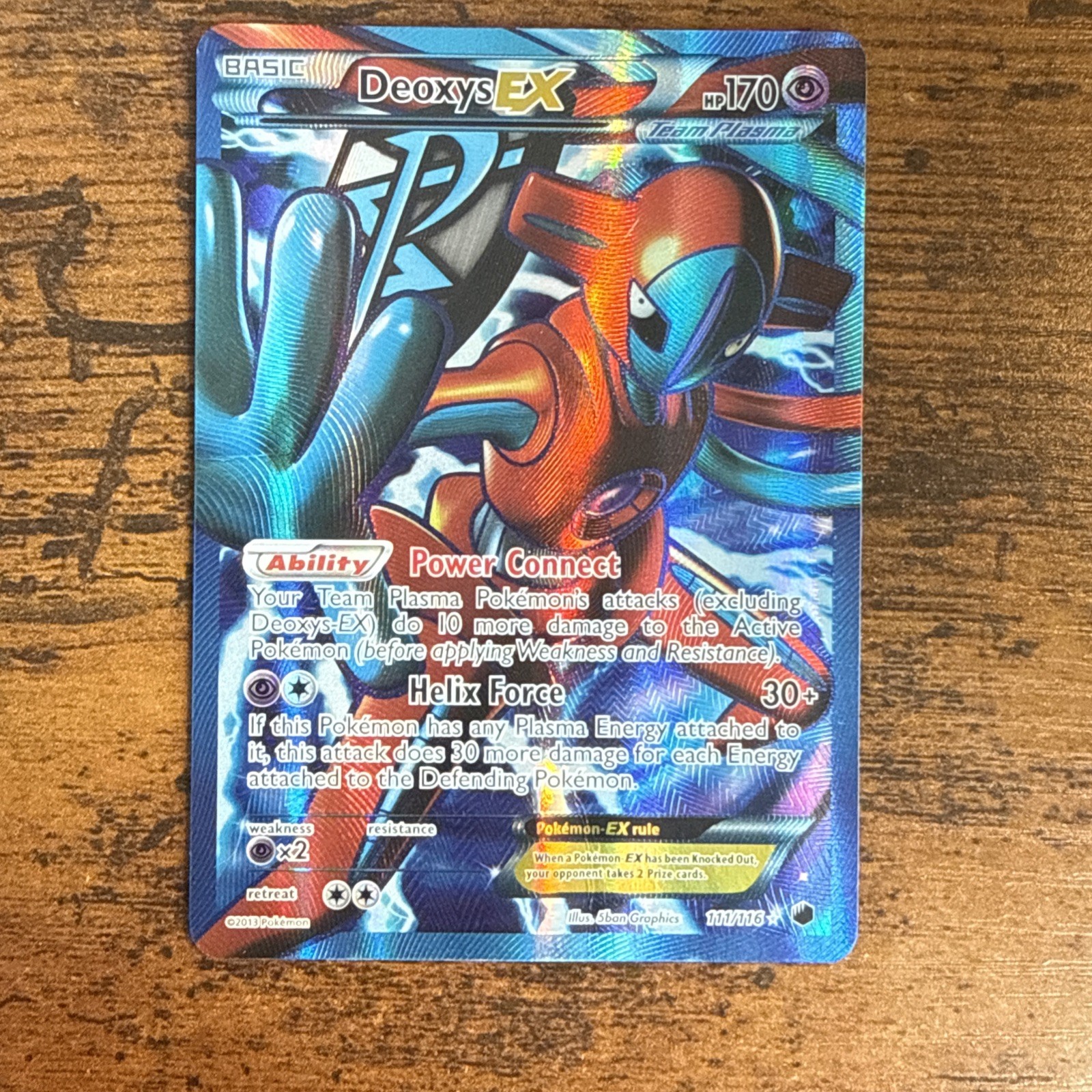 Deoxys EX Pokemon TCG Card Team Plasma Freeze 111/116 FULL ART 