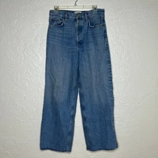Agolde Women's Low Slung Baggy Jeans in Libertine Medium Indigo Denim Size 26