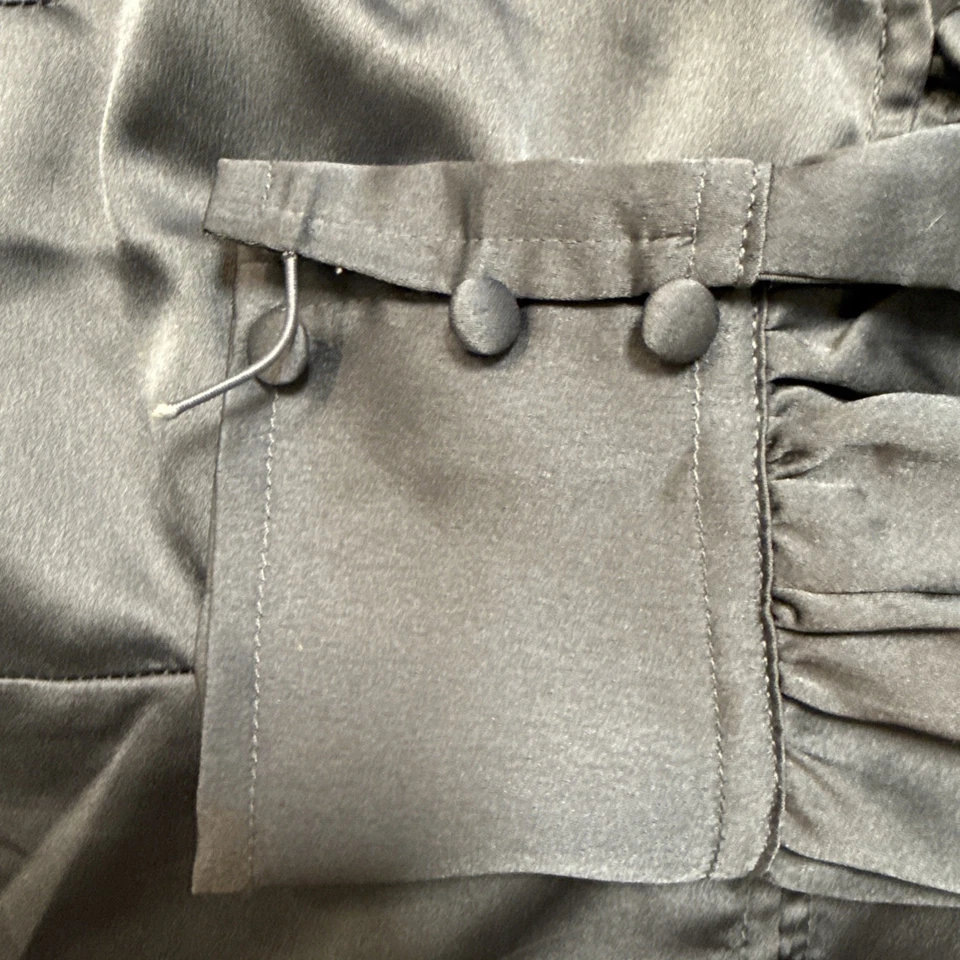 Blusa Top Abercrombie & Fitch Seda Satén Cuello en V Manga Larga Elastizada Espalda Talla S Foto 2 de 4