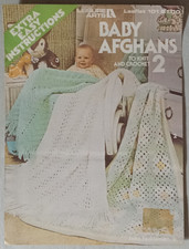 Leisure Arts Baby Afghans 2 Knit Crochet Easy Instructions Leaflet 101 Vtg 1977