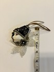 Handmade Porcelain Lady Face Brooch Pin Victorian Art Deco Black Velvet Hat Wear — photo 4