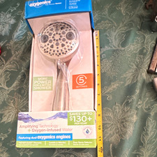 Oxygenics Powermassage Handheld Shower Head 5-setting Chrome W/ Hose & Holder
