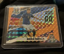 2021 Panini Mosaic UEFA Give and Go Nicolo Barella #11 Fluorescent Orange /25