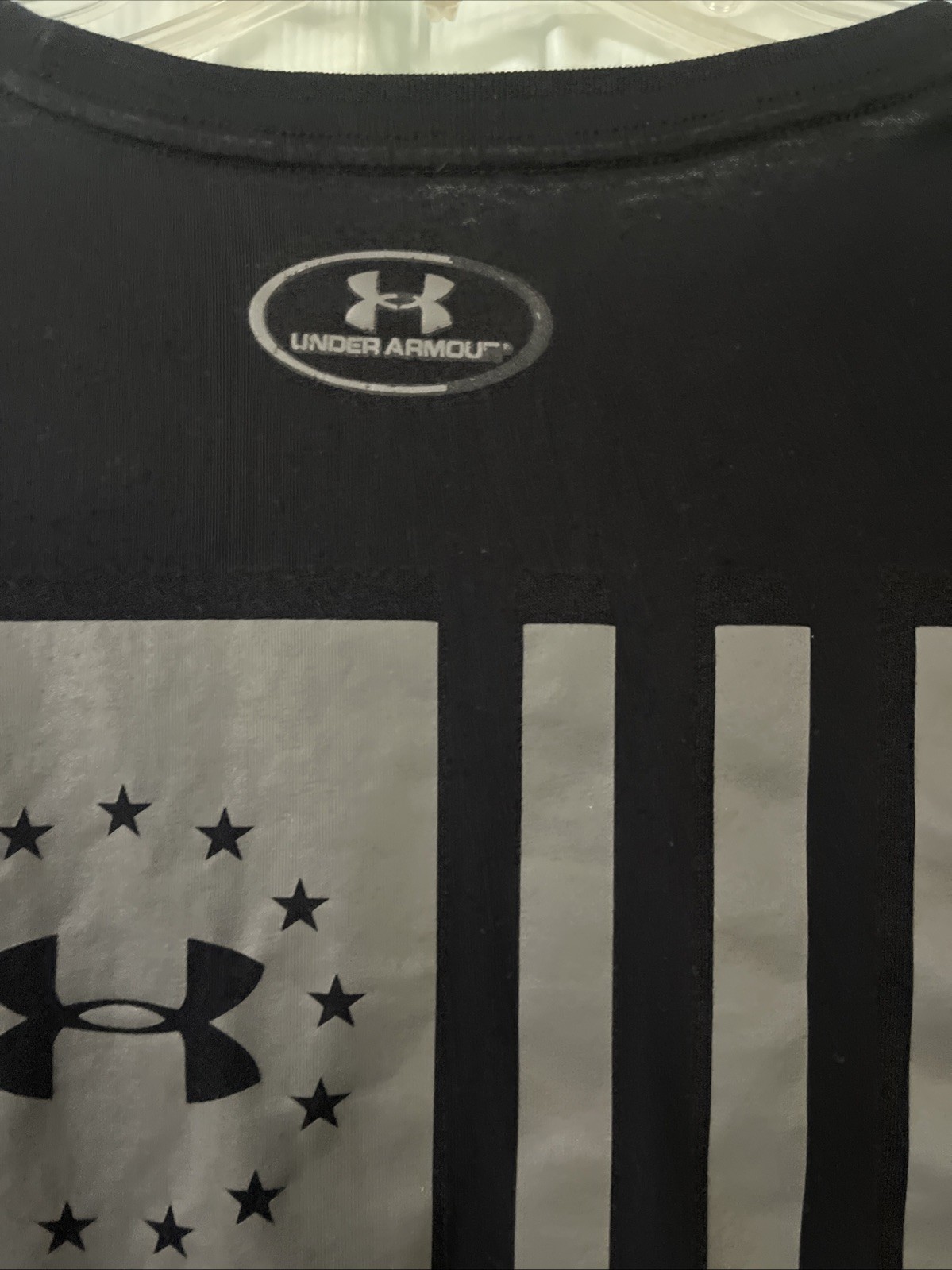 Under Armour Men Black T-Shirt Sz. 2XL Graphic Print “Freedom” Flag Short Sleeve thumbnail 9