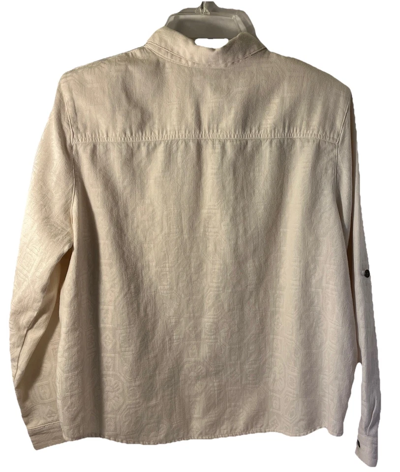 Alfred Dunner Embroidered/Beaded Floral Button Up Blouse Women's Size 18 Petite - Image 2 of 4