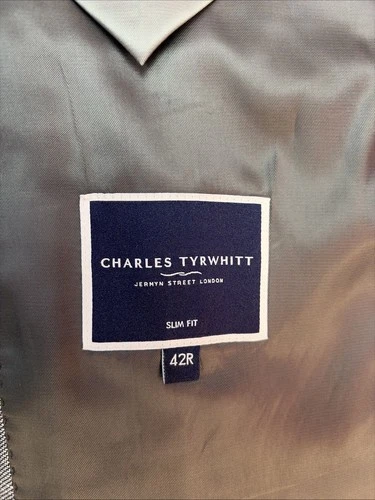 Charles Tyrwhitt (42R) Linen & Cotton Summer Jacket Sport Coat Blazer Slim Fit image 14