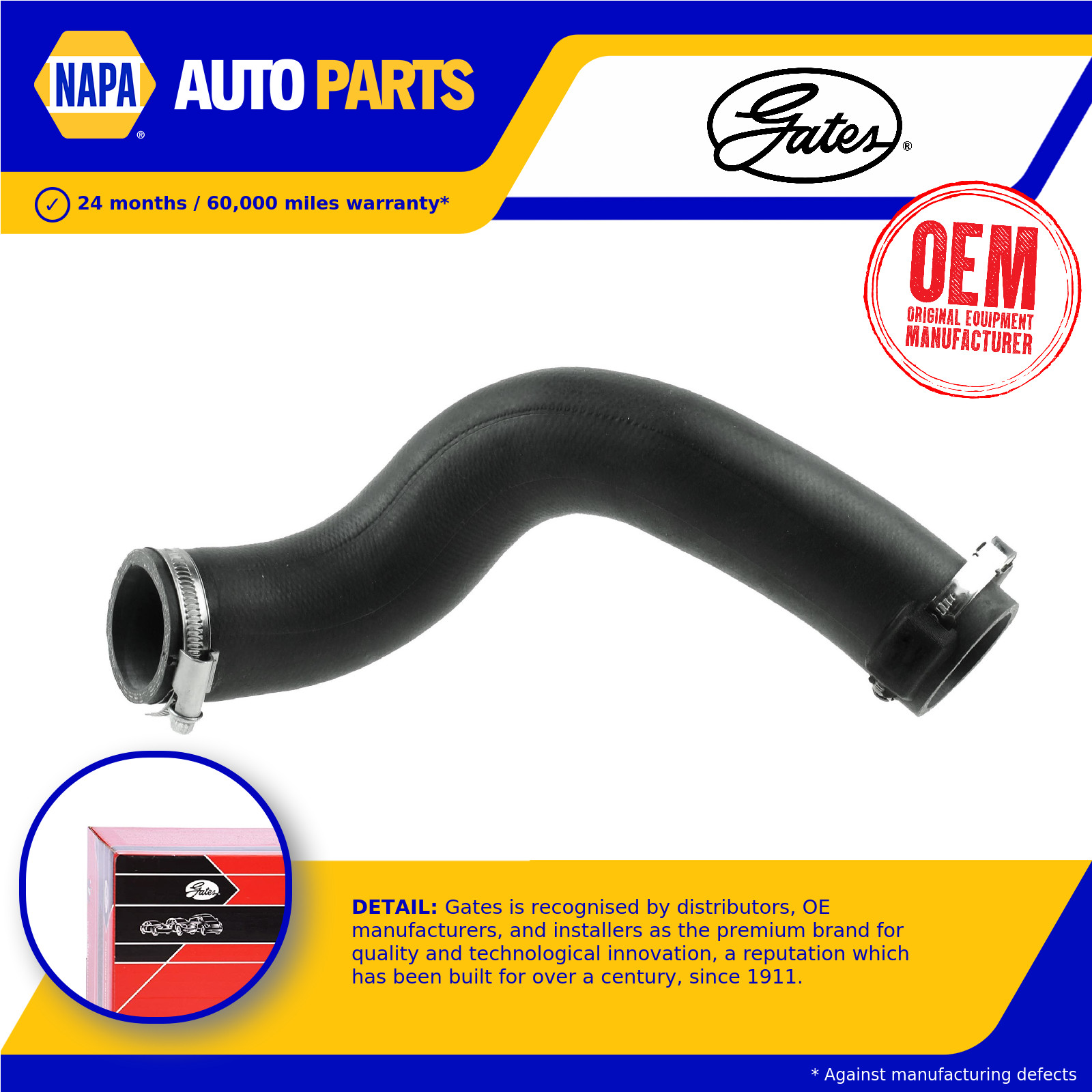 Turbo Hose 09-0916 Gates Charger 24415006 55352162 55352542 5860773 5860812 New
