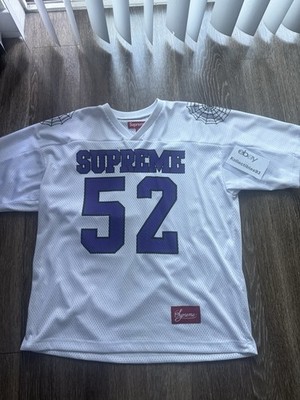 Supreme Mesh Football Jersey 52 White Purple Spider Web Size