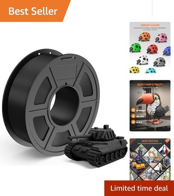 1.75mm Black PLA Filament 1Kg - Exceptional Layer Adhesion & No Stringing