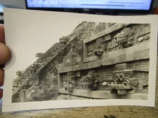 G25 Old MEXICO MEXICAN Postcard Temple Quetzalcóatl Pyramid Feathered Serpent RP