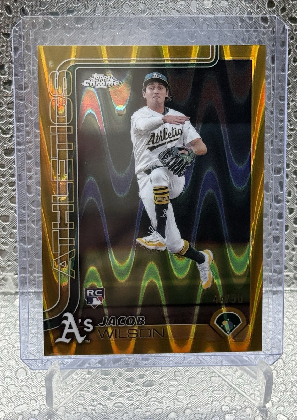 2025 TOPPS CHROME JACOB WILSON #96 GOLD RAYWAVE REFRACTOR RC #'D /50 - Clean 💎