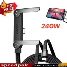 Invisible Holder Charger Cable 240W Fast Charging Cord with Phone Stand Folding