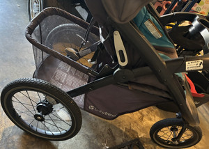 Baby Trend Expedition Jogger Stroller Single 3-Wheel Canopy Cup Holder Basket