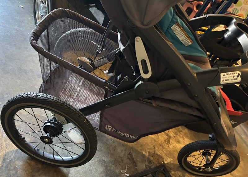 Baby Trend Expedition Jogger Stroller Single 3-Wheel Canopy Cup Holder Basket