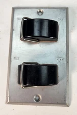 Vtg Depard Double Switch Plate Weatherproof Toggle Light Switch Cover P&S Brass