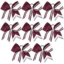 8 PCS Large Glitter Cheer Bows 8" Hair Bows Sparkly Cheerleading Softball Tea...