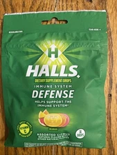 3 HALLS RELIEF Cough Drops Citrus Flavor Menthol Cough Suppressant  14 Each