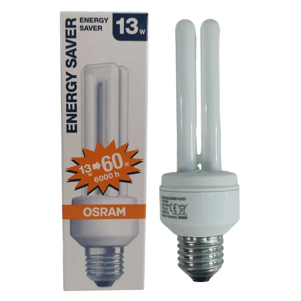 OSRAM 13W = 60W / 827 E27 lámpara fluorescente compacta bombilla de ahorro de energía NUEVO