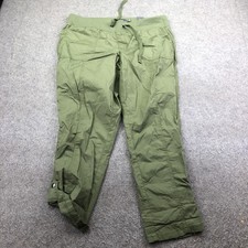 Torrid Pants Womens 0 Green Convertible Crop Straight Leg Elastic Waist Pockets