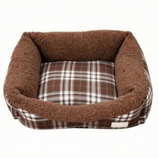 Soft-Fiber Dog Bed with Removable Cover Bolstered for Dogs