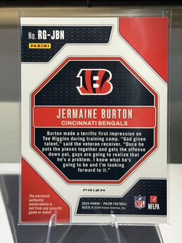 2024 Panini Prizm - Rookie Gear Jermaine Burton #RG-JBN (MEM, RC) - Foto 2 di 2