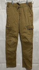Cat  Jack Boys Cargo Pants Boys Tan Joggers Trotador Adjustable Waist Size 12