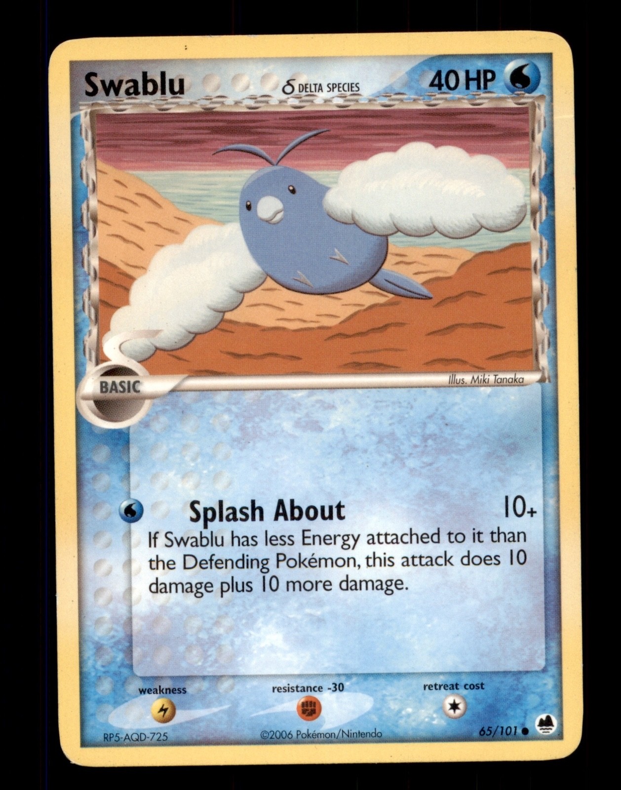 2X Pokemon Card Swablu (EX Dragon Frontiers) 65/101 MODERATELY PLAYED Common TCG
