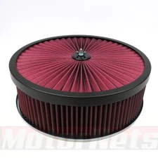 Red Super Flow Air Cleaner Set 14'x4' Hi Lip Washable Extraflow Holley Edelbrock