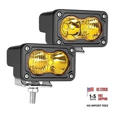 LED Pods Amber - 2Pcs 40W 3 Inch Driving Light - Off Road Combo Beam Yellow