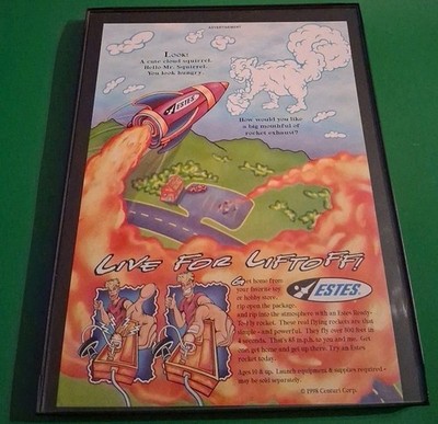 Estes Ready To Fly Rocket Framed Print Ad 1999 8.5x11 