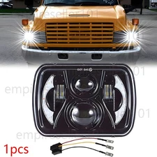 5X7" 7X6" LED Headlight Hi-Lo Sealed Beam Halo For GMC C4500 C5500 C6500 Topkick