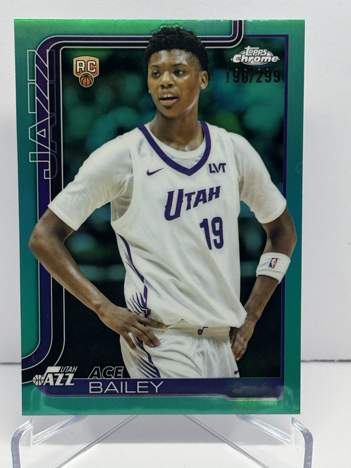 2025-26 Topps Chrome - Ace Bailey #255 Teal Refractor /299 (RC)