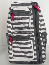 Thirty-One Sling Bag Backpack Crossbody Grey /White/Pink Interior-Trendy/Travel