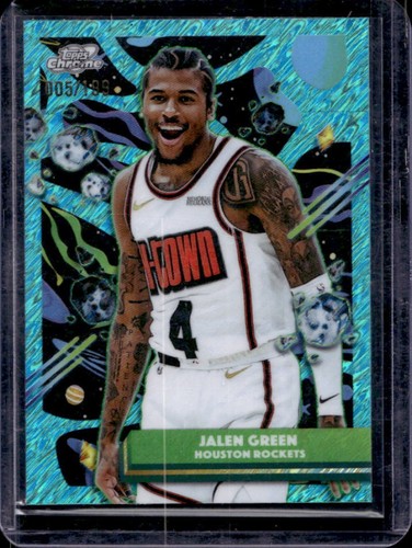 2025-26 Topps Cosmic Chrome Jalen Green Aqua Equinox Refractor #/199 Rockets