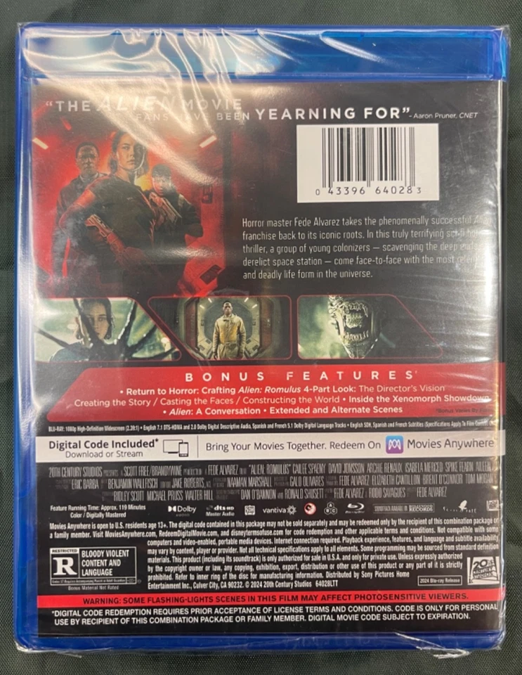 Alien: Romulus – (Blu-ray + Digital Copy) Brand New & FREE SHIPPING - Image 2 of 2