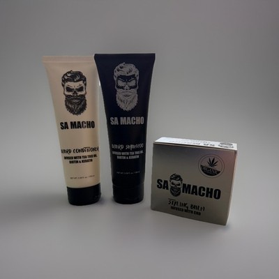 Sa Macho Beard & Hair Straightener With Beard Shampoo & Conditioner & Balm 