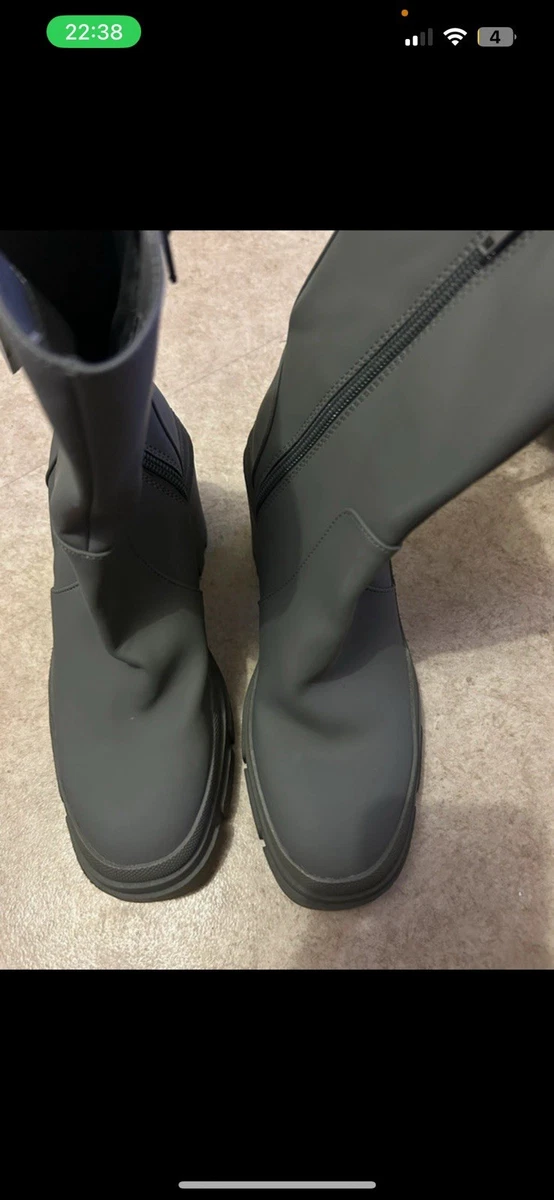 Bottes ZARA Pointure 39 – Vert Kaki – Occasion Très Bon état – Style Bottes De Pluie En PVC