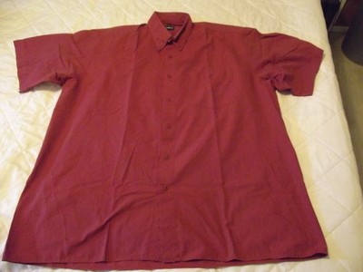Herren Hemd rot Kurz Arm Gr. LXL 43/44 engbers Baumwolle / Polyester