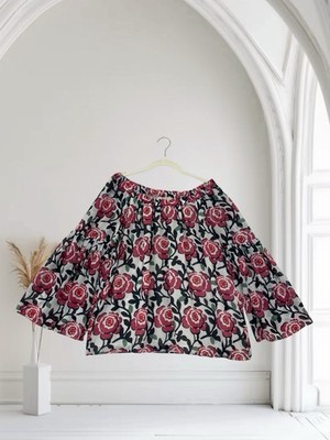 LOFT Floral Bell Sleeve Off The Shoulder Top Women s Size Medium Romantic Chic
