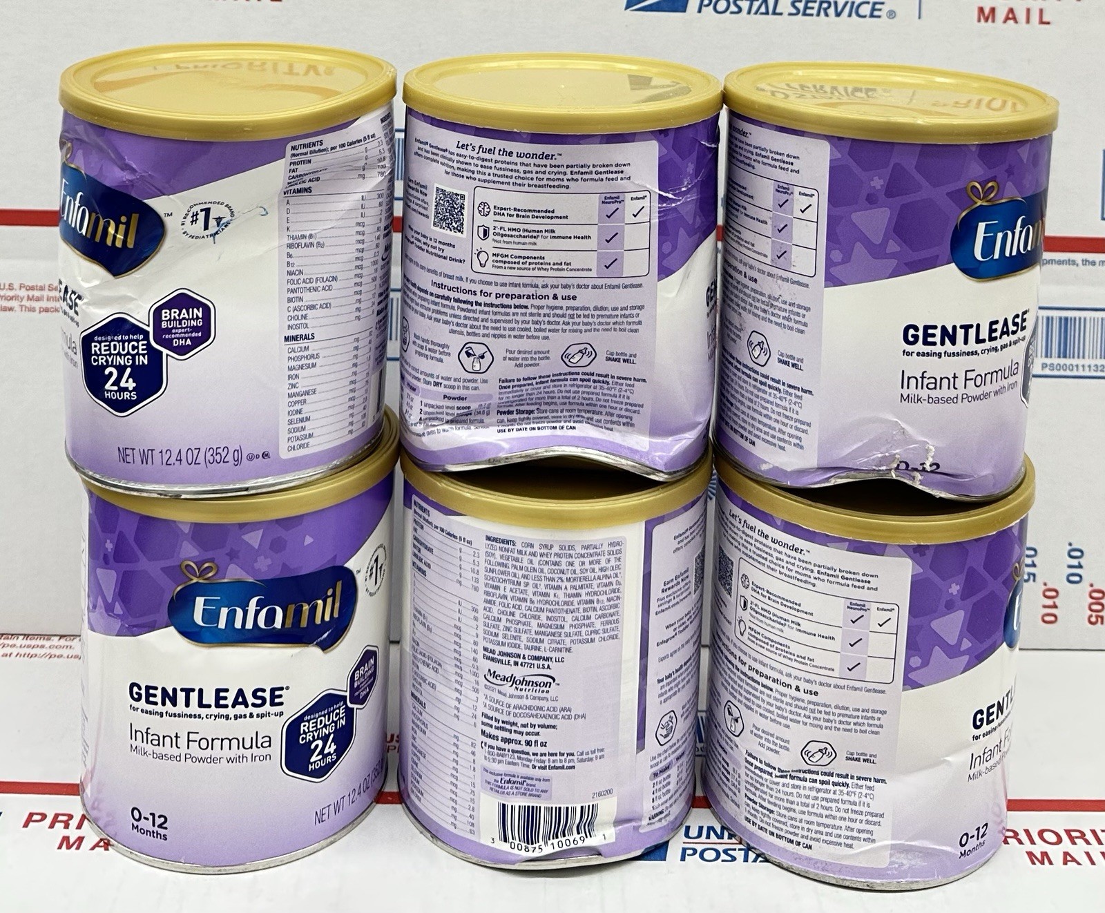 6 Cans Enfamil Gentlease Infant Formula 12.4oz