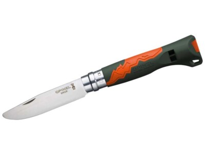 Zweihandmesser Opinel Outdoor Junior mit Signalpfeife (100 dB), anthrazit/orange