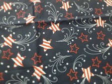 Patriotic Theme on Navy Blue Cotton Fabric 44" Wide x 33" long 